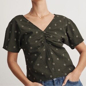 Madewell Voile Puff-Sleeve Top in Floral Size 6
